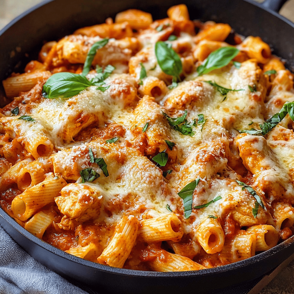 Chicken Parmesan Pasta Skillet