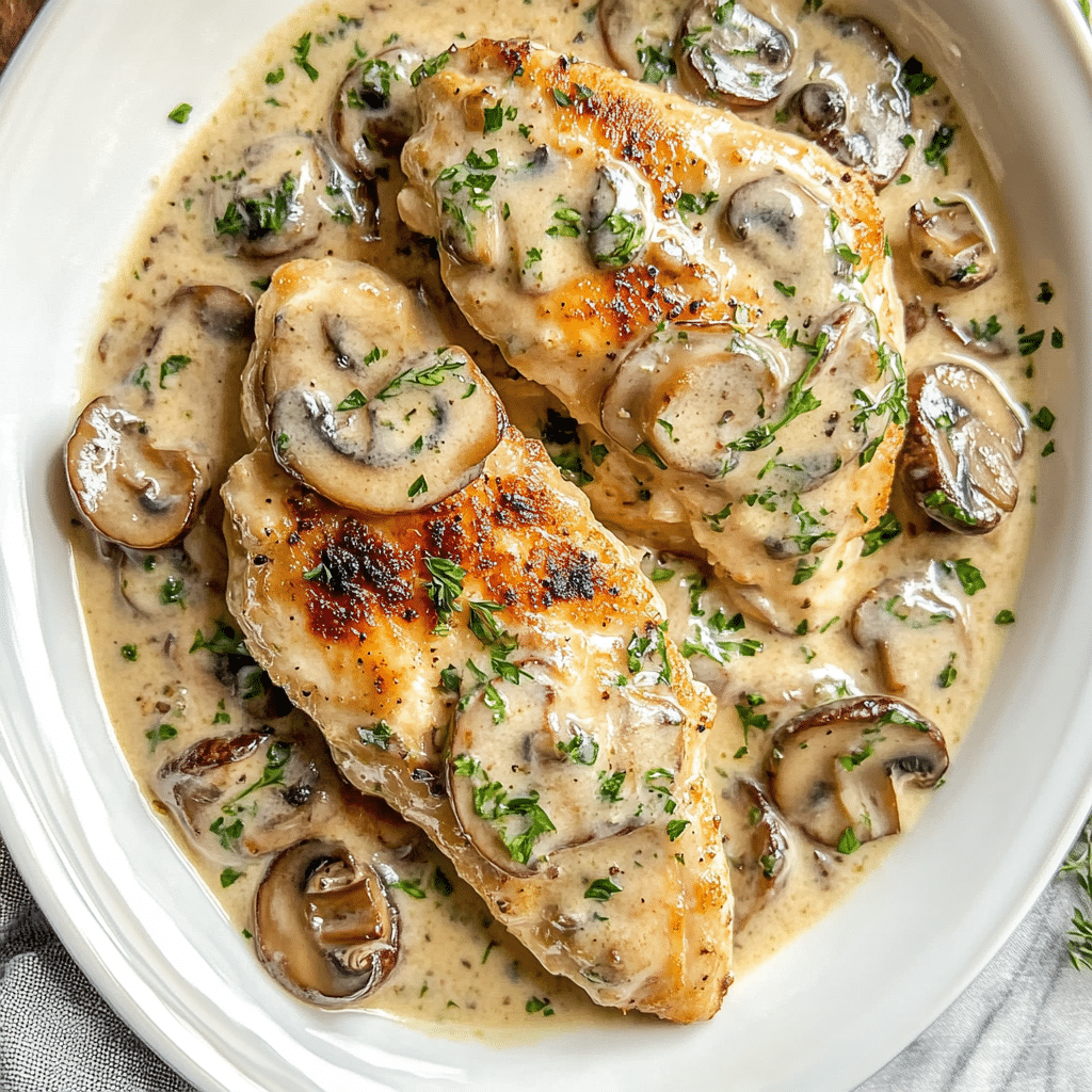 Creamy Mushroom Asiago Chicken