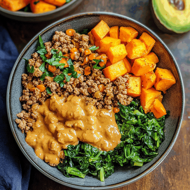 Ground Turkey Bowls with Sweet Potato & Peanut Sauce