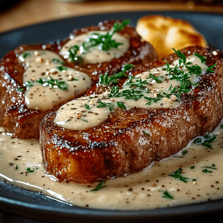 Juicy Steak with Creamy Garlic Sauce