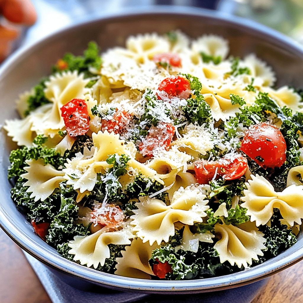 Kale Caesar Pasta Salad