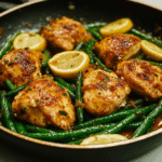 Lemon Garlic Butter Chicken and Green Beans Skillet