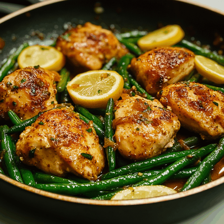 Lemon Garlic Butter Chicken and Green Beans Skillet