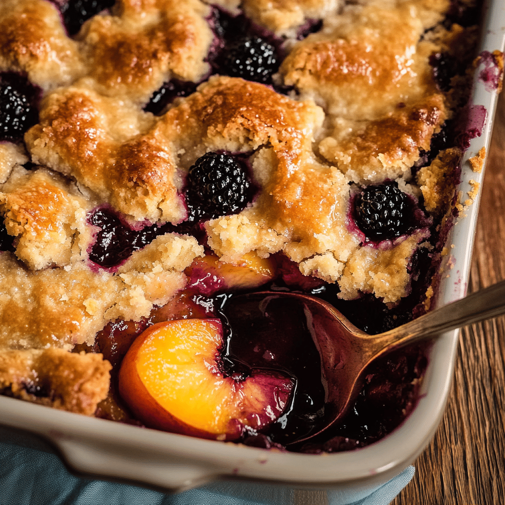 Peach Blackberry Cobbler
