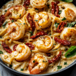 Shrimp Pasta with Sun-Dried Tomatoes & Mascarpone