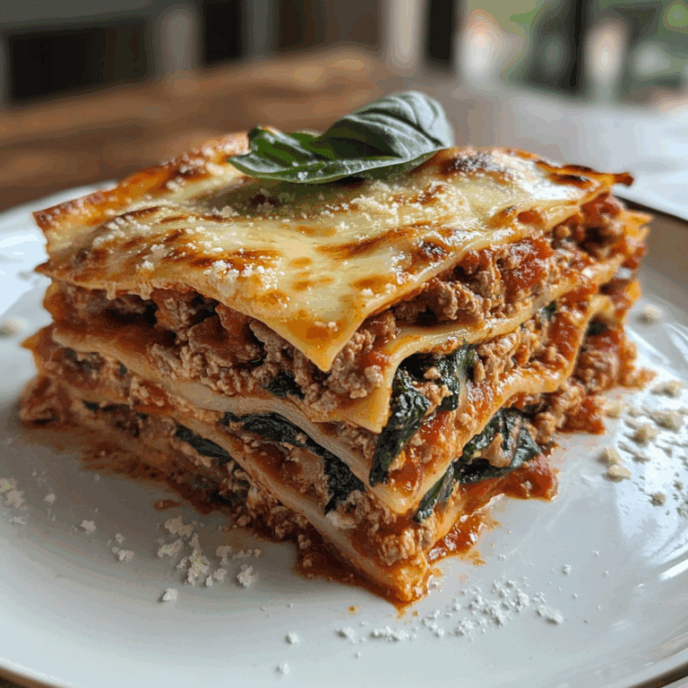 4 Cheese Beef Lasagna with Spinach