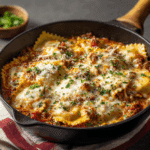 Cheesy Beef Ravioli Skillet