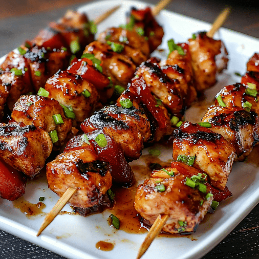 Chipotle Honey Chicken Skewers