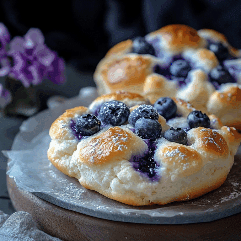 Fluffy Cottage Cheese Blueberry Cloud Bread