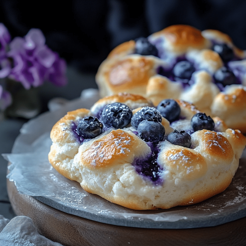 Fluffy Cottage Cheese Blueberry Cloud Bread