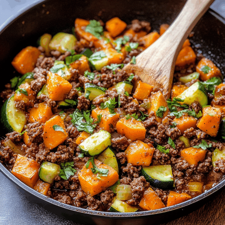 Ground Beef Zucchini Sweet Potato Skillet