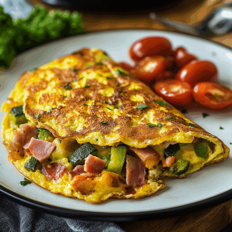 Loaded Veggie & Ham Omelette