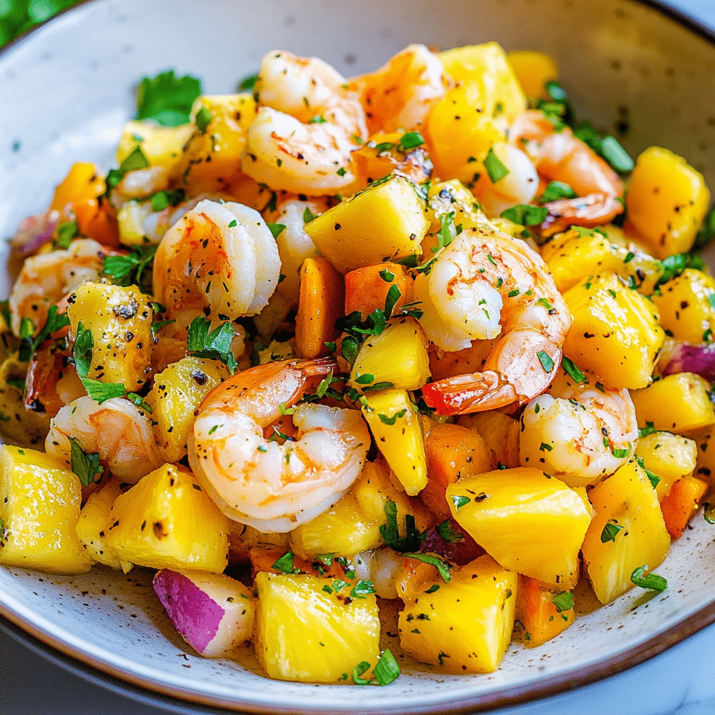 Mango Pineapple Shrimp Salad