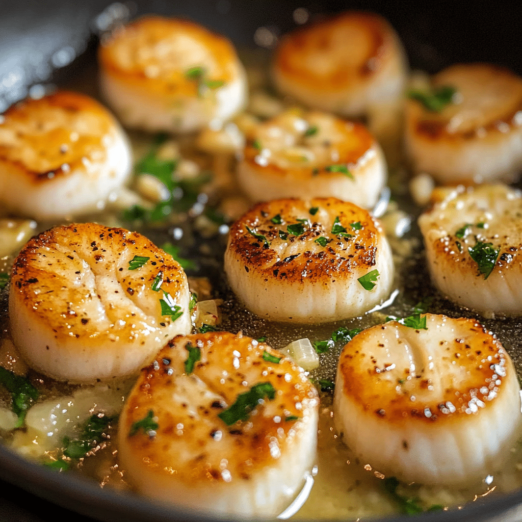 Pan Seared Garlic Butter Scallops
