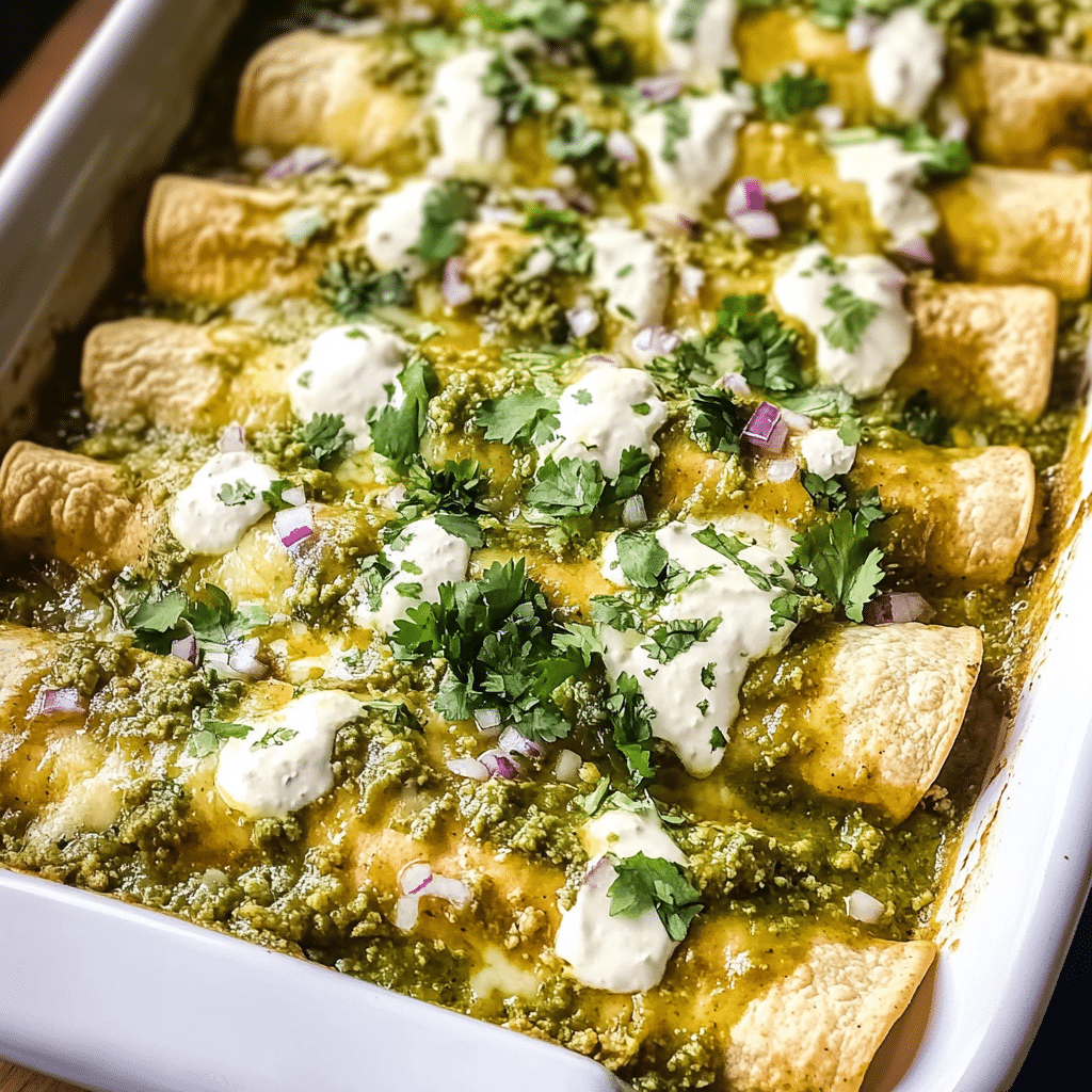 Salsa Verde Chicken Enchiladas