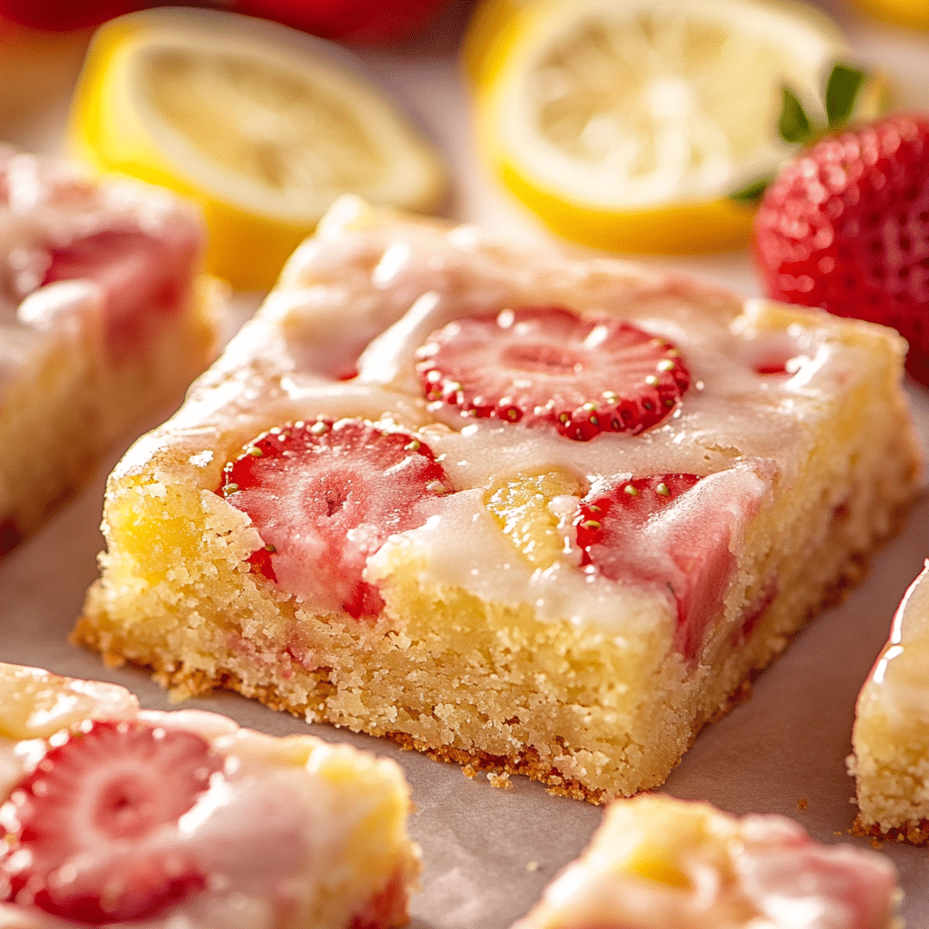 Strawberry Lemon Blondies