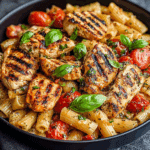 Tomato Basil Pasta with Grilled Chicken