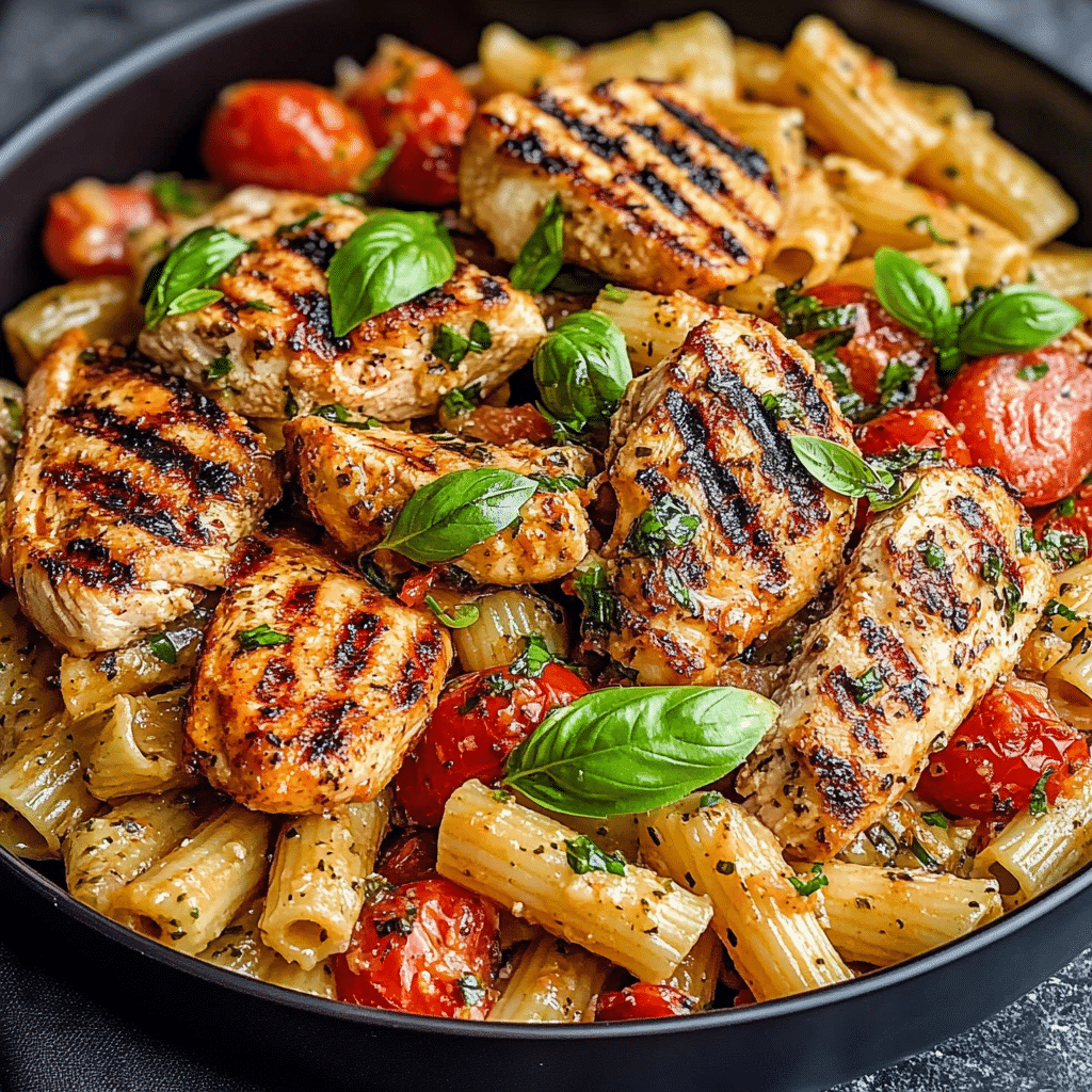 Tomato Basil Pasta with Grilled Chicken