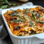 Butternut Squash Lasagna with Mushrooms and Spinach