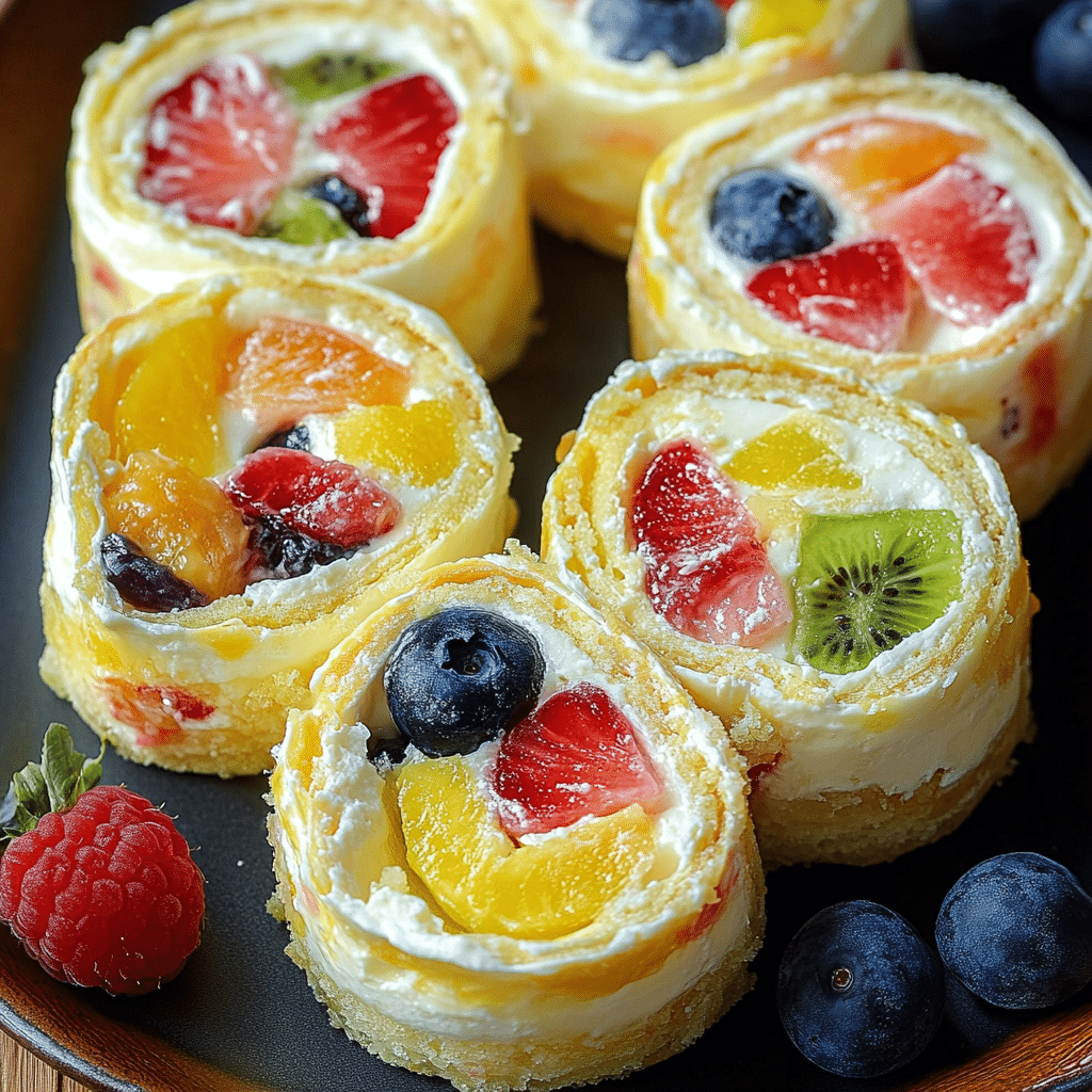 Cheesecake Fruit Salad Roll Ups