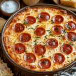 Cheesy Pizza Dip with Pepperoni