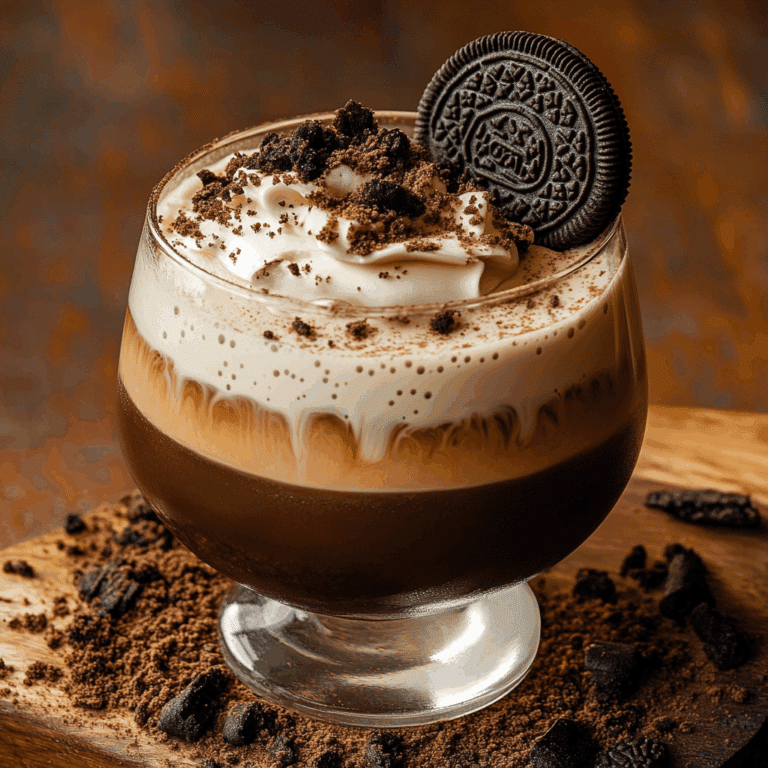 Creamy Espresso Mocha Mocktail with Oreo Crunch