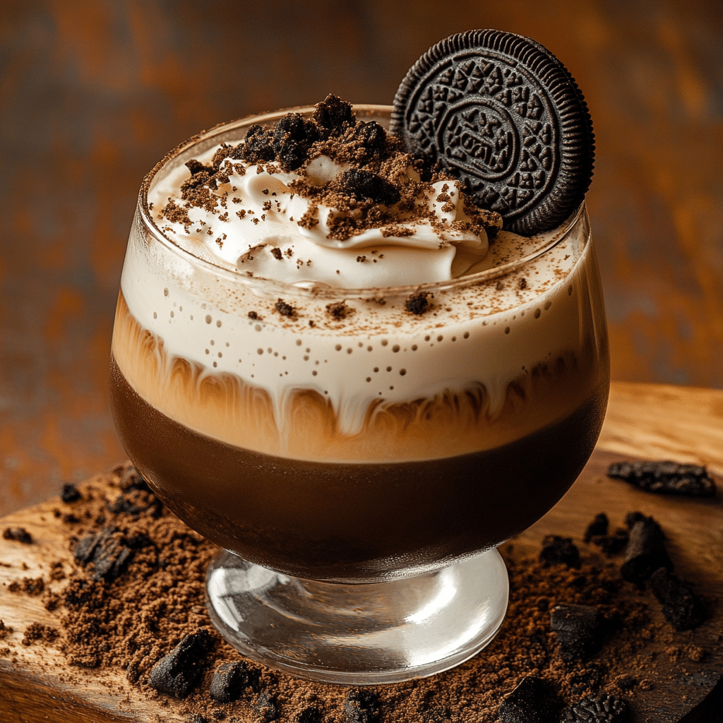 Creamy Espresso Mocha Mocktail with Oreo Crunch