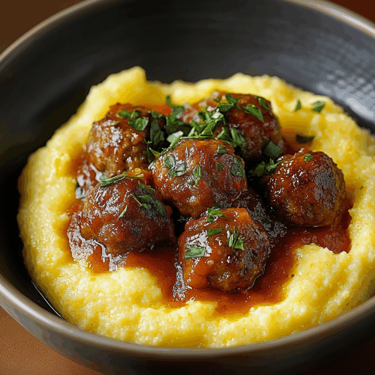 Creamy Polenta & Meatballs Recipe