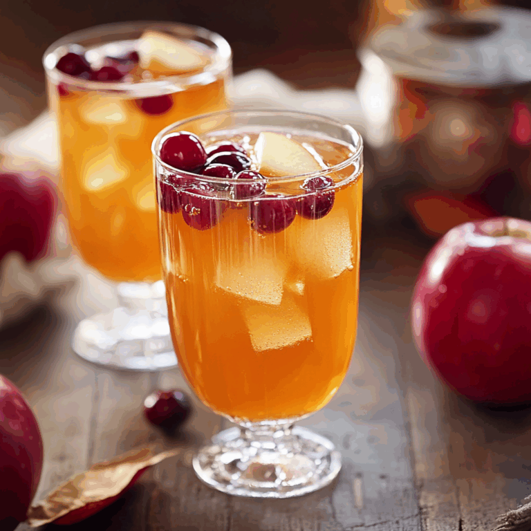 Fall Punch with Apple Cider and Cranberry Juice