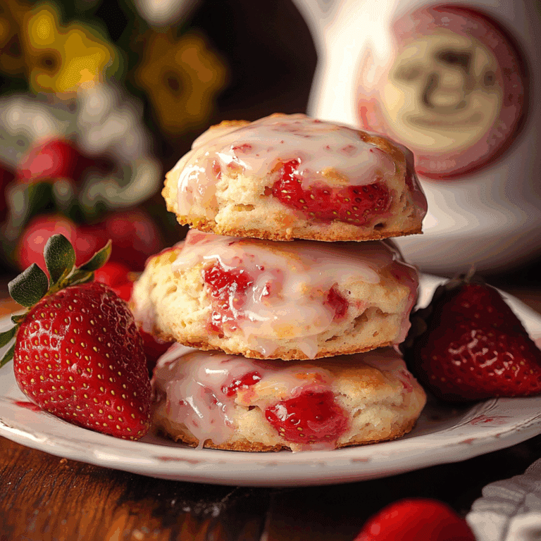 Fresh Strawberry Biscuits with Sweet Glaze