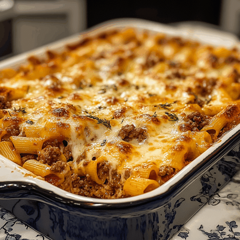 Greek Baked Ziti with Ground Beef and Mozzarella