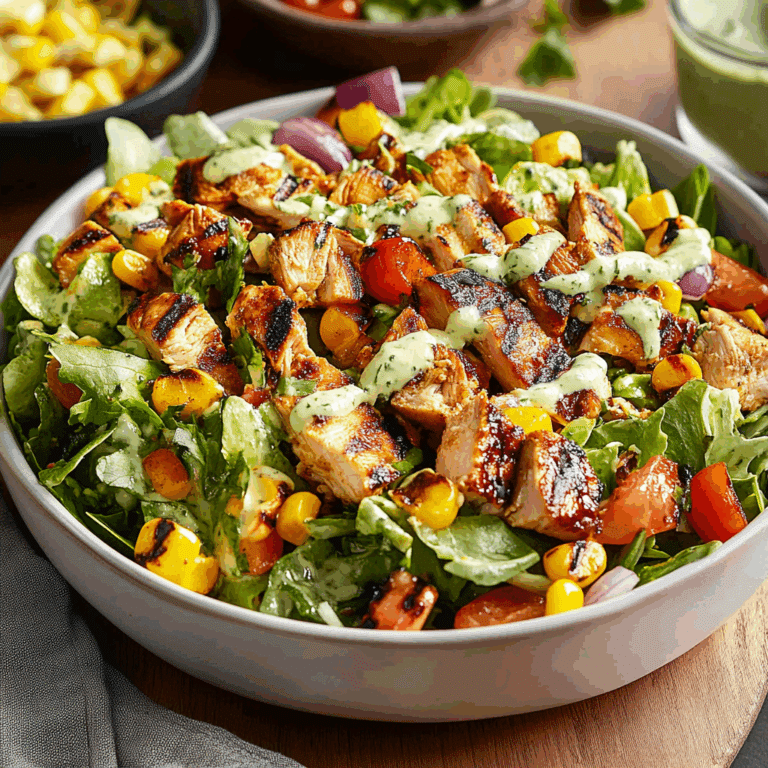 Grilled BBQ Chicken Salad with Ranch
