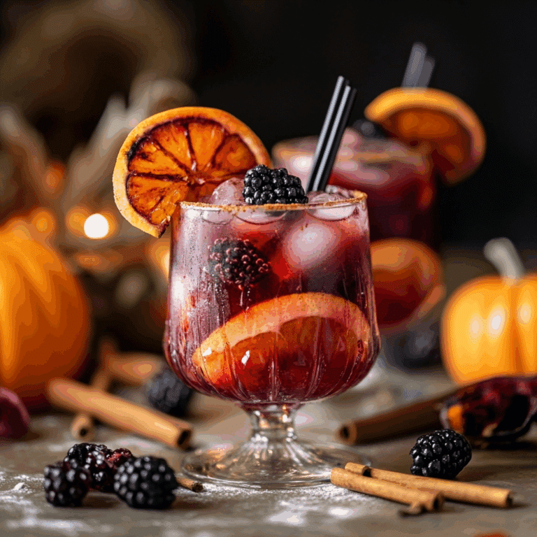 Halloween Mocktail with Fruit and Cinnamon
