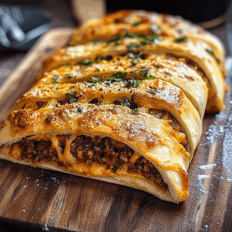 Homemade Stromboli with Cheesy Meat Filling