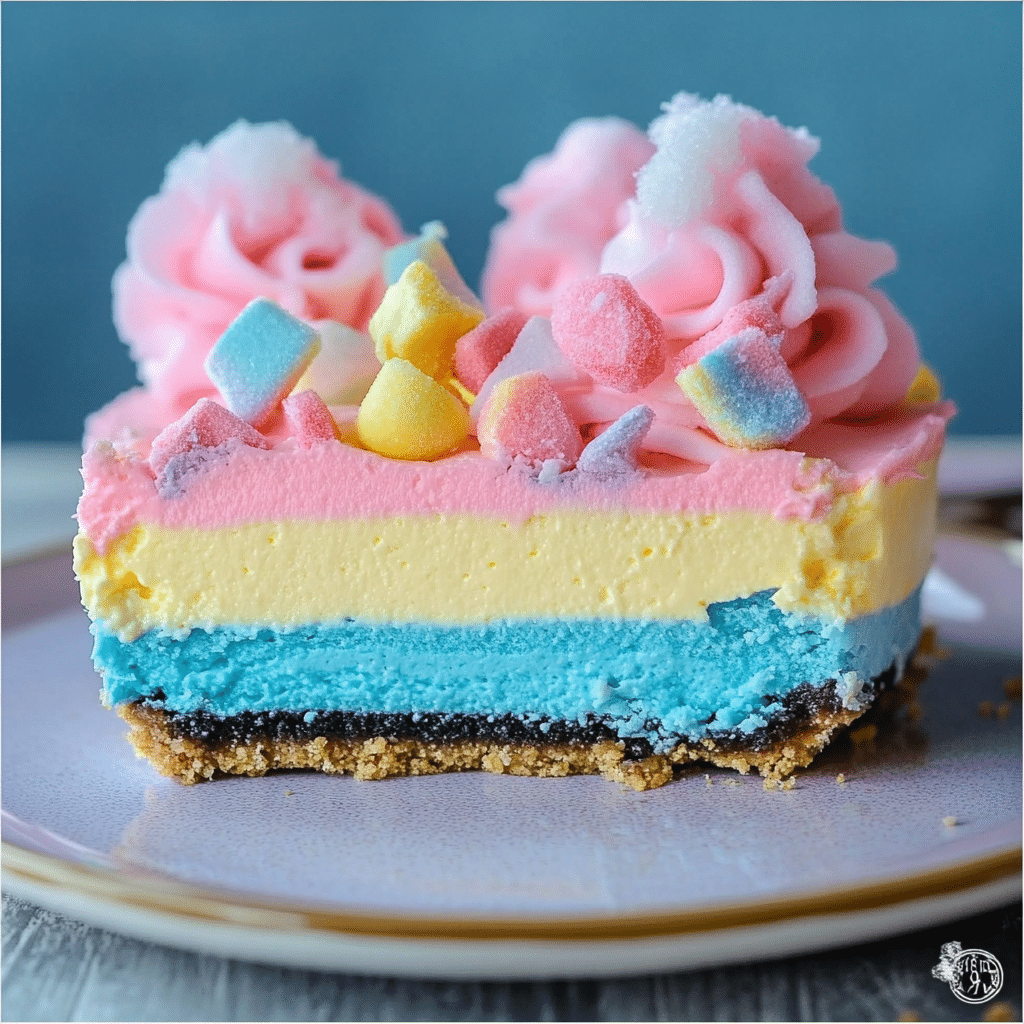 No-Bake Cotton Candy Cheesecake