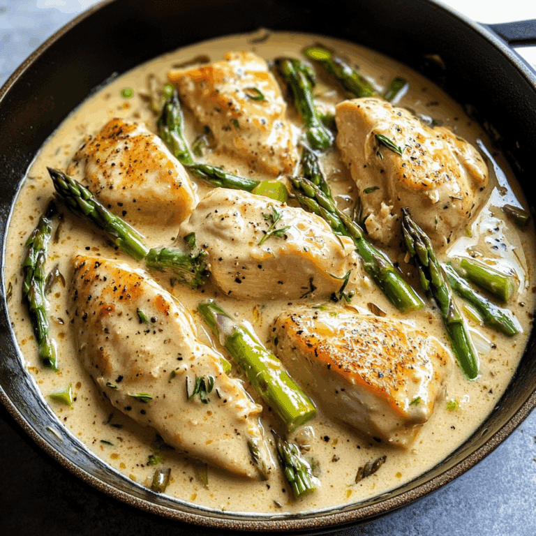 One Pot Creamy Chicken and Asparagus Recipe