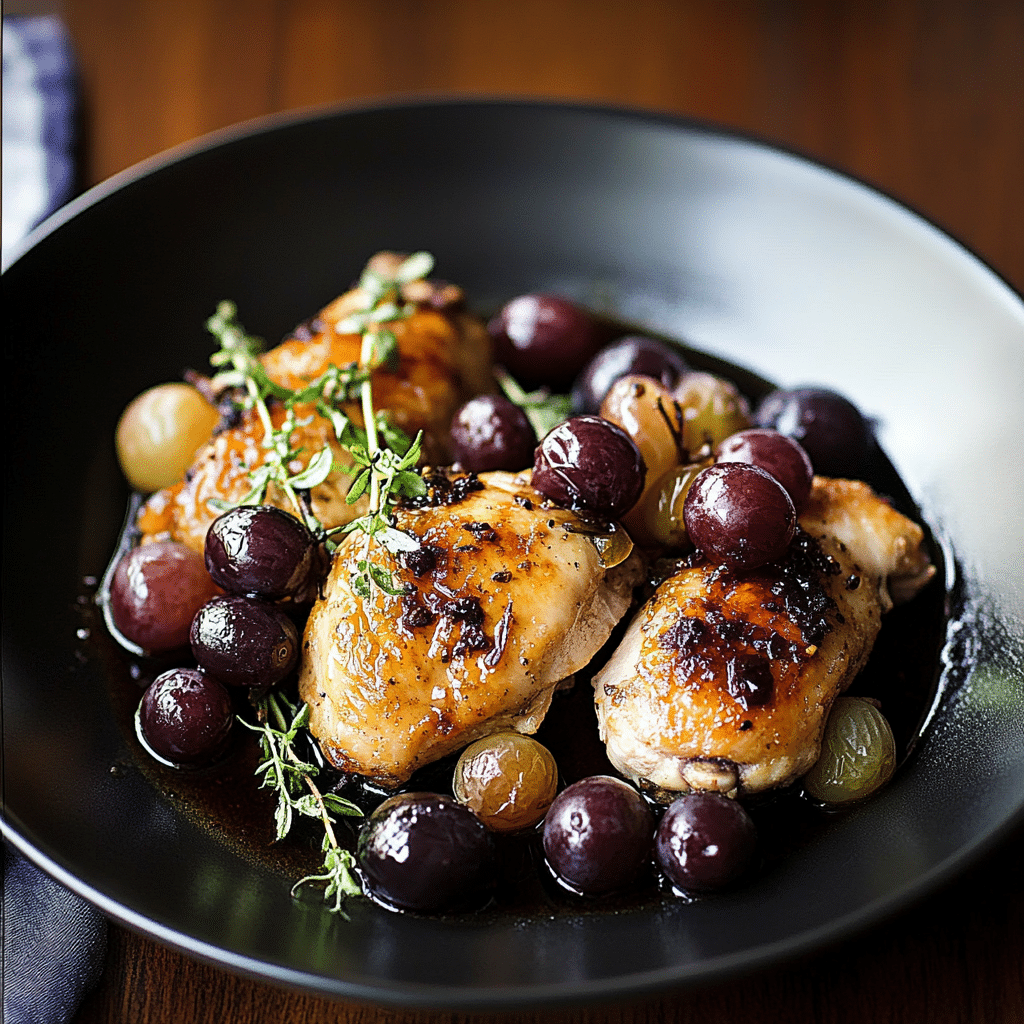 Pan-Roasted Chicken with Balsamic Grapes
