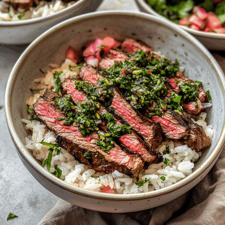 Skirt Steak Rice Bowls with Chimichurri