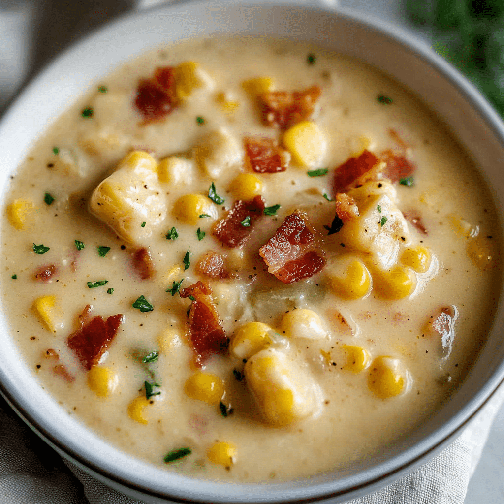 Slow Cooker Corn Chowder with Bacon