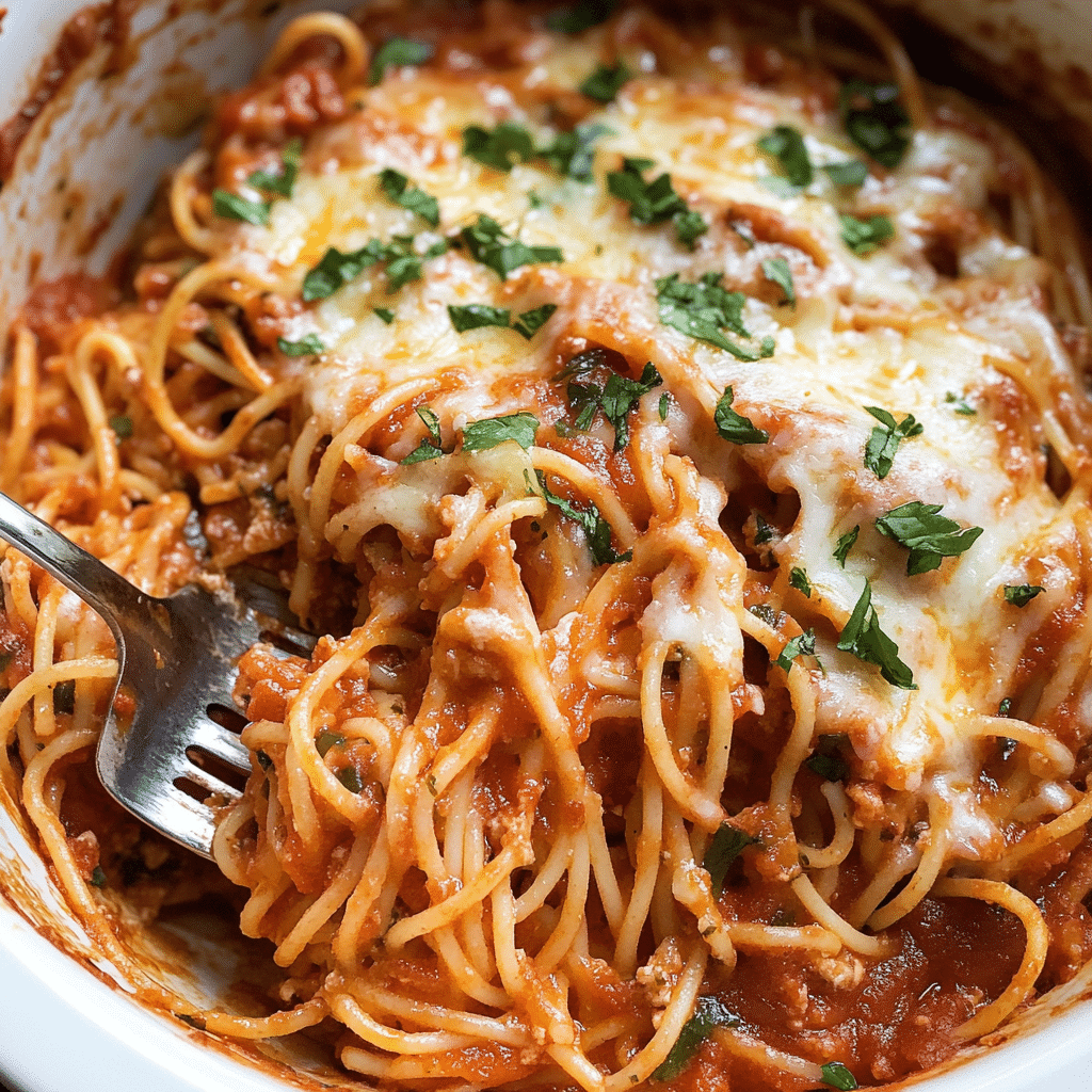 Slow Cooker Spaghetti Casserole