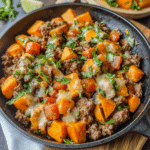 Southwest Beef and Sweet Potato Skillet