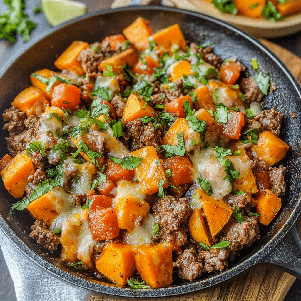 Southwest Beef and Sweet Potato Skillet