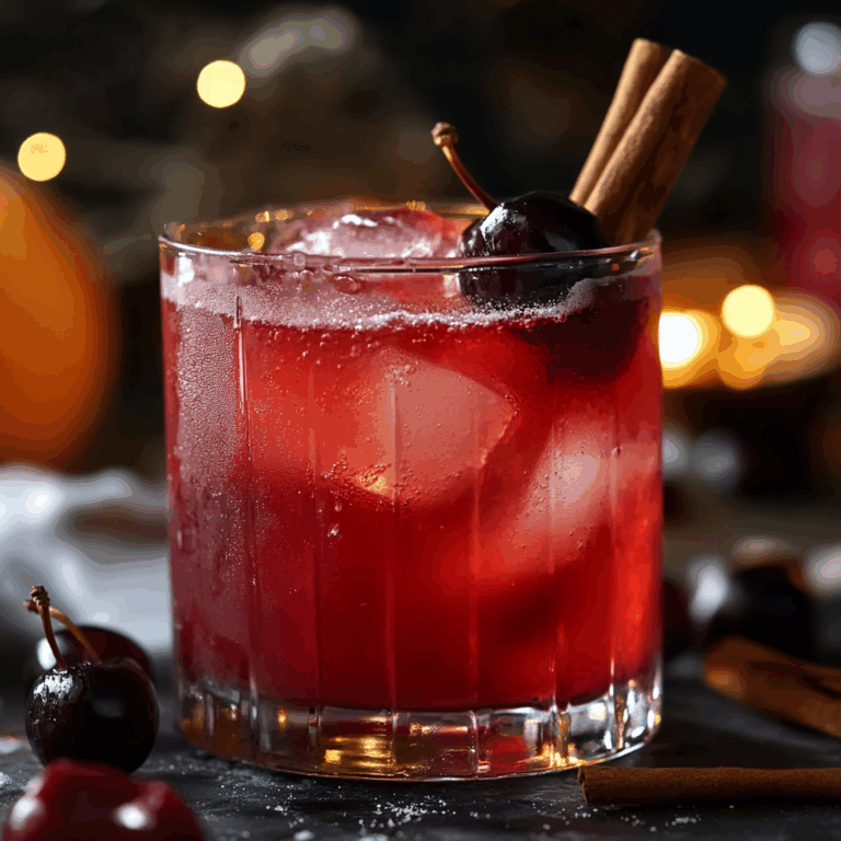 Spooky Halloween Mocktail with Cherry and Cinnamon