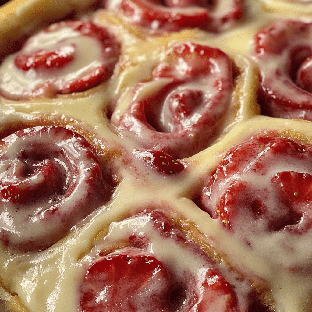 Strawberry Cheesecake Cinnamon Rolls