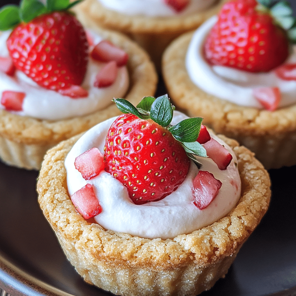 Strawberry Cheesecake Cookie Cups