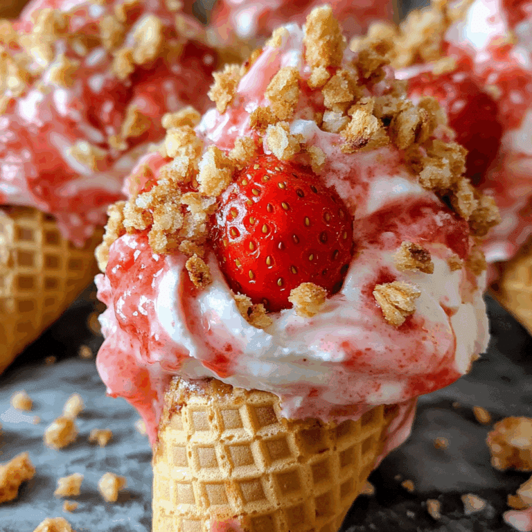 Strawberry Crunch Cheesecake Cones
