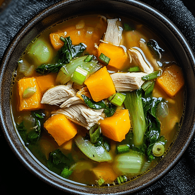 Thai Chicken Soup with Butternut Squash and Bok Choy