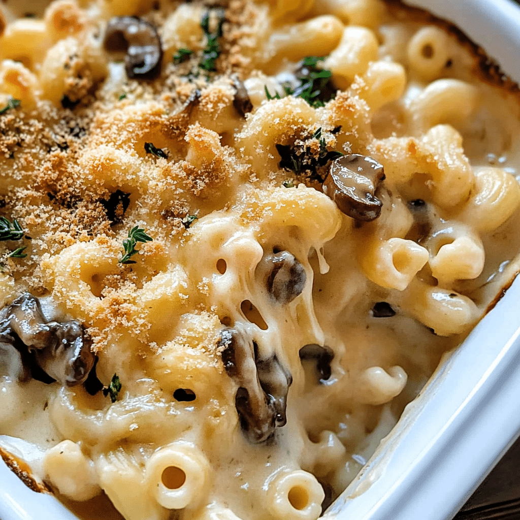Truffle Mac and Cheese with Sauteed Mushrooms