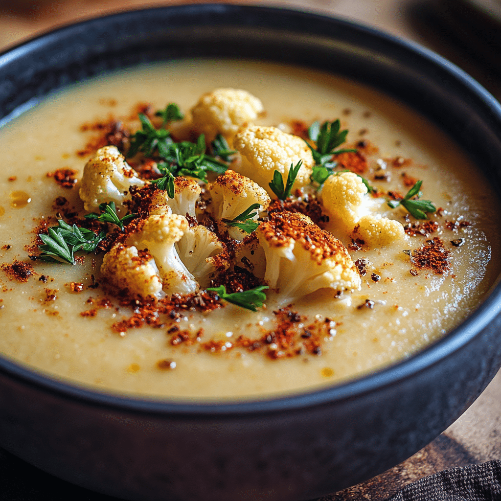 Vegan Potato Soup with Cauliflower and Smoked Paprika