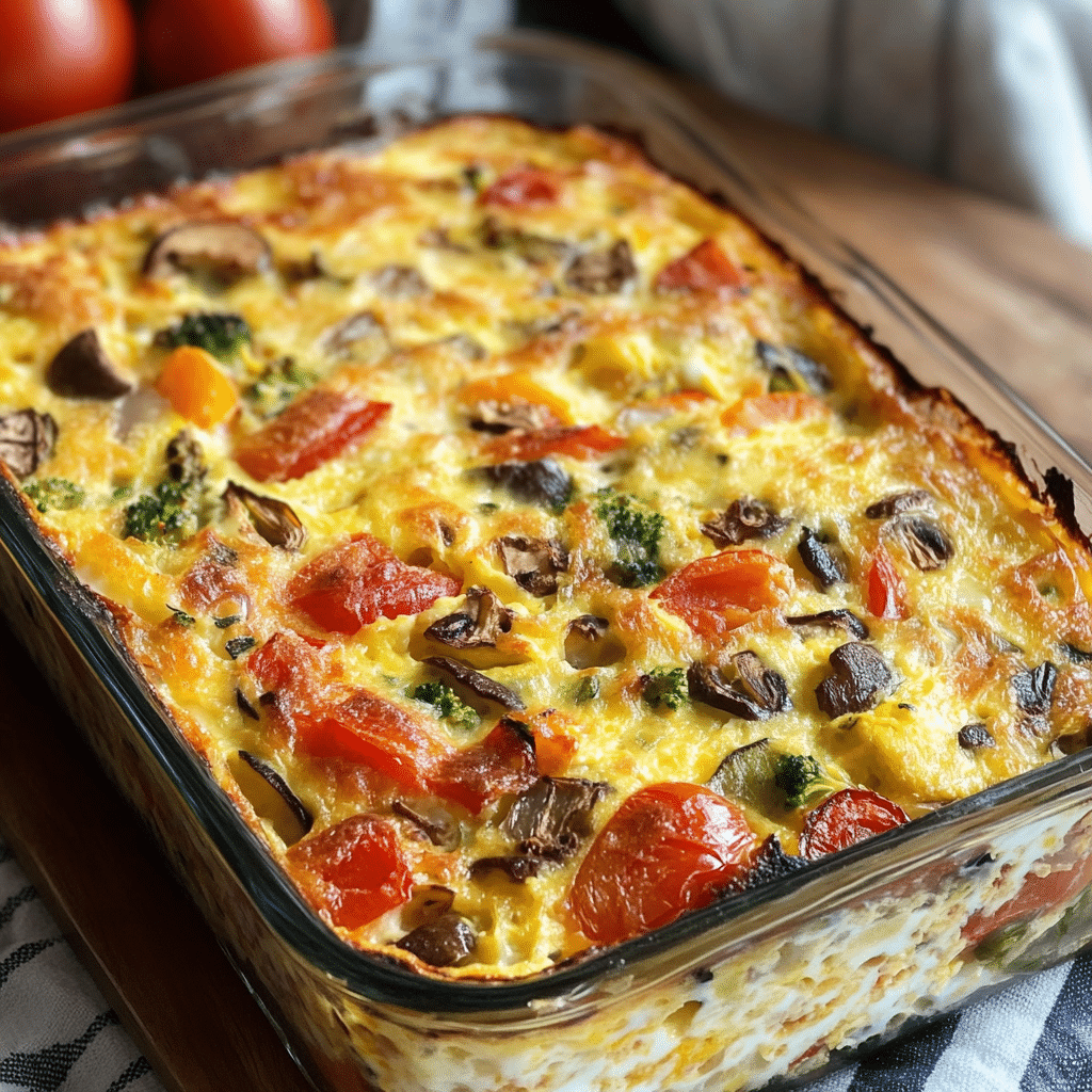 Veggie-Packed Cottage Cheese Egg Bake